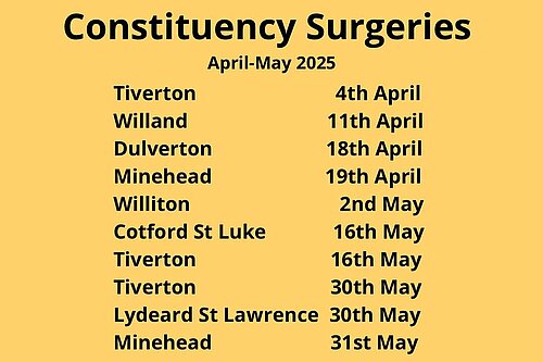 Constituency Surgeries April-May